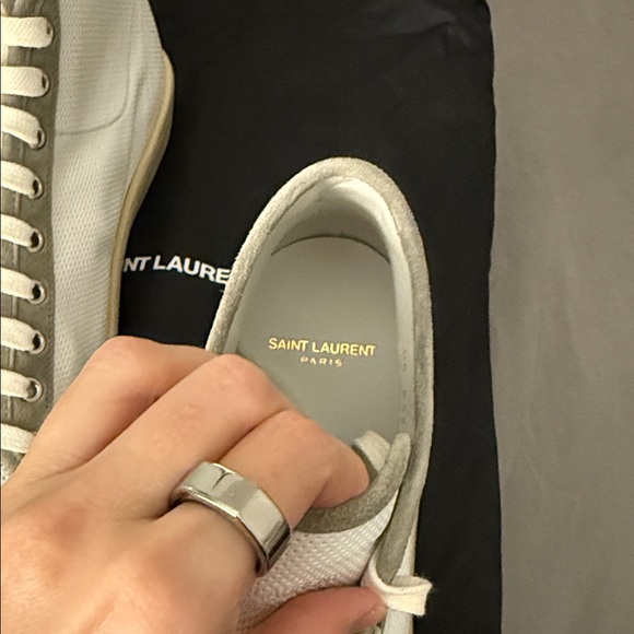 SAINT LAURENT White and Gray High-Tops, BRAND NEW! EU 43,5 paid 1200$ Authentic - Picture 7 of 13